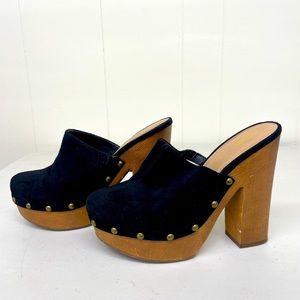 Mossimo Black Studded Heeled Mules size 7.5.     Worn twice